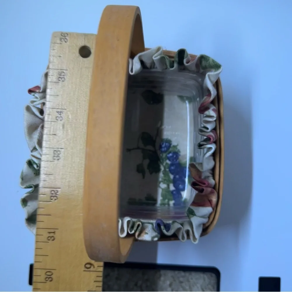 Longaberger Tarrogon Small Square Woven Basket - Fabric‎ Liner - Plastic Liner